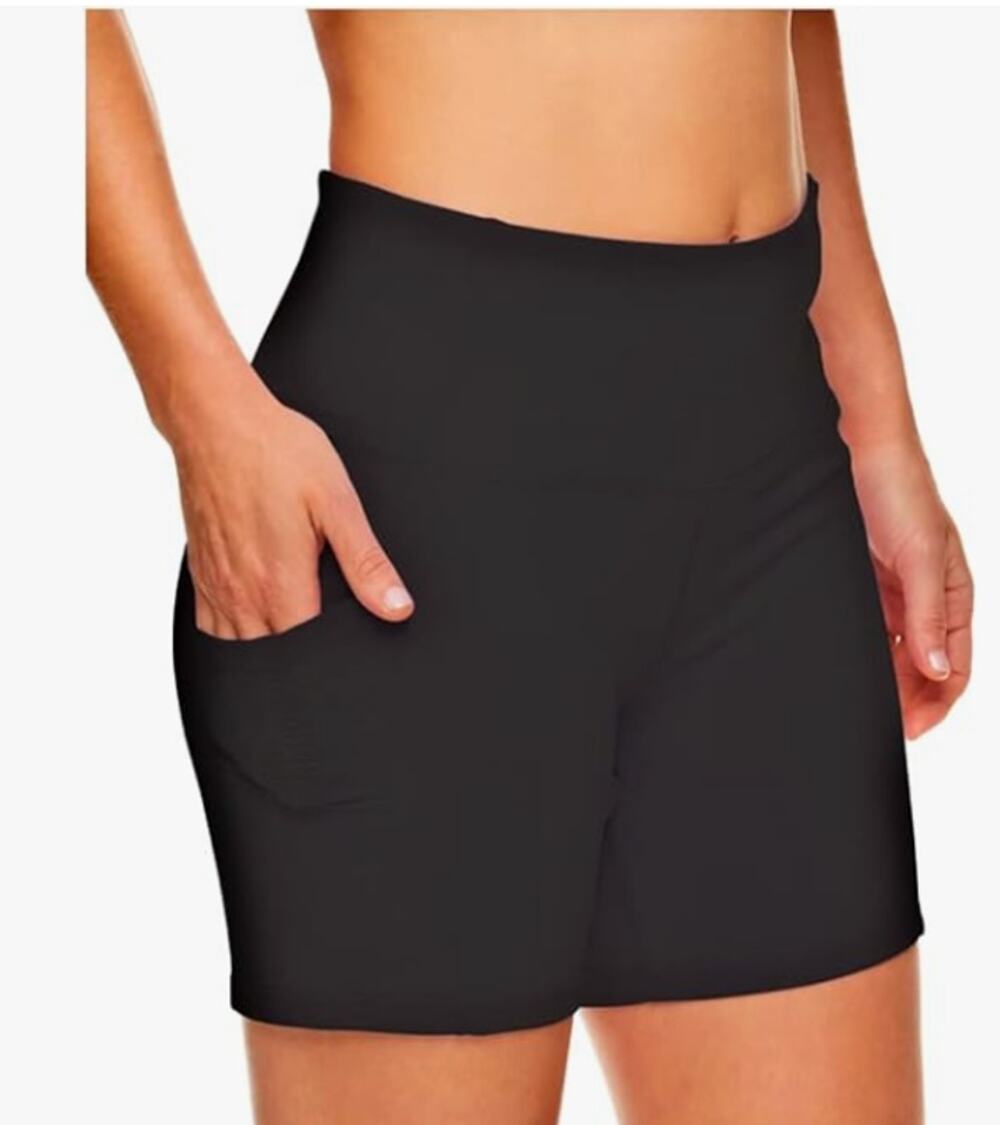 Reebok Women's Flex High Rise Compression Shorts with Pockets - small
